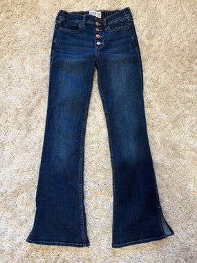 abercrombie kids pull on stretch split flair jeans